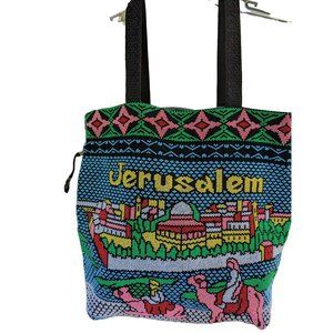 Shoulder Bag Jerusalem Beaded Beautiful Scene of City Camels